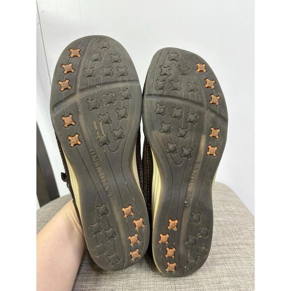 Lands End Shoes Womens Size 9.5 Mary Jane Comfort Brown Suede Canvas Loafer - Picture 8 of 11
